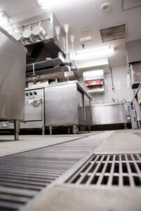 Restaurant kitchen and drainage
